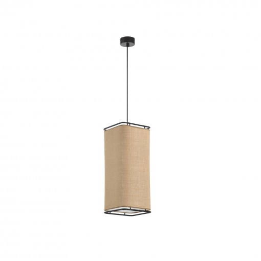 Suspended Lamp Akiro Small Brown linen