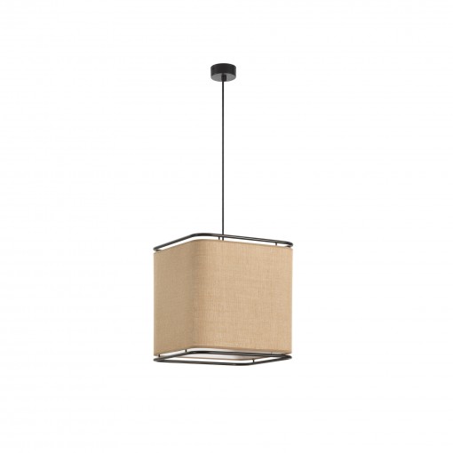 Suspended Lamp Akiro Large Brown linen