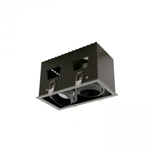 Plafonnier encastré tilt AURIGA 1-10V,Push LED COB 2x12.80W 1460lm CRI80 4000K 40º -