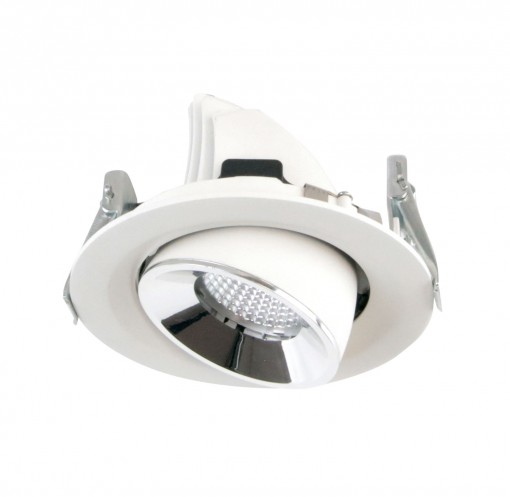 Recessed ceiling tilt SCOP Small CASAMBI LED COB 7.20W 875lm(575lm) CRI90 2700K 20º White Chrome